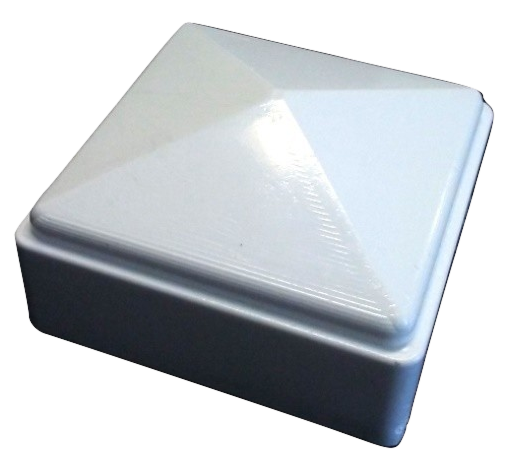 2-1/2" SQ PYRAMID CAP - PLASTIC -  WHITE