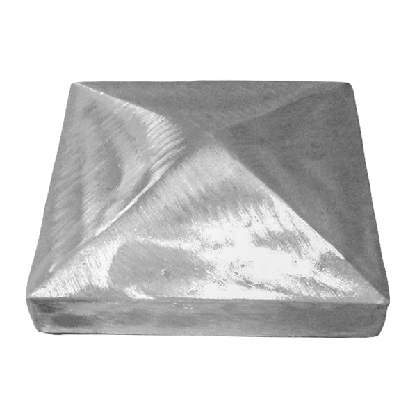 8" PYRAMID POST CAP - ALUM - SAND CAST