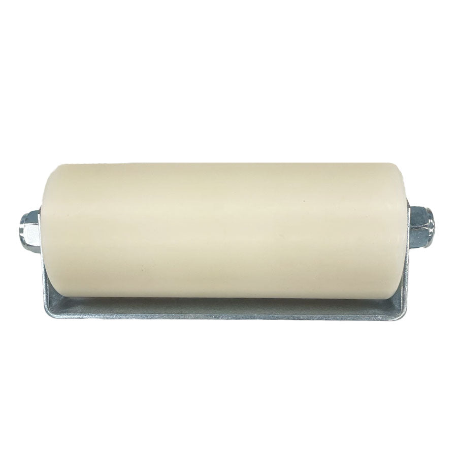 12" GUIDE ROLLER with GALV BRACKET - WHITE