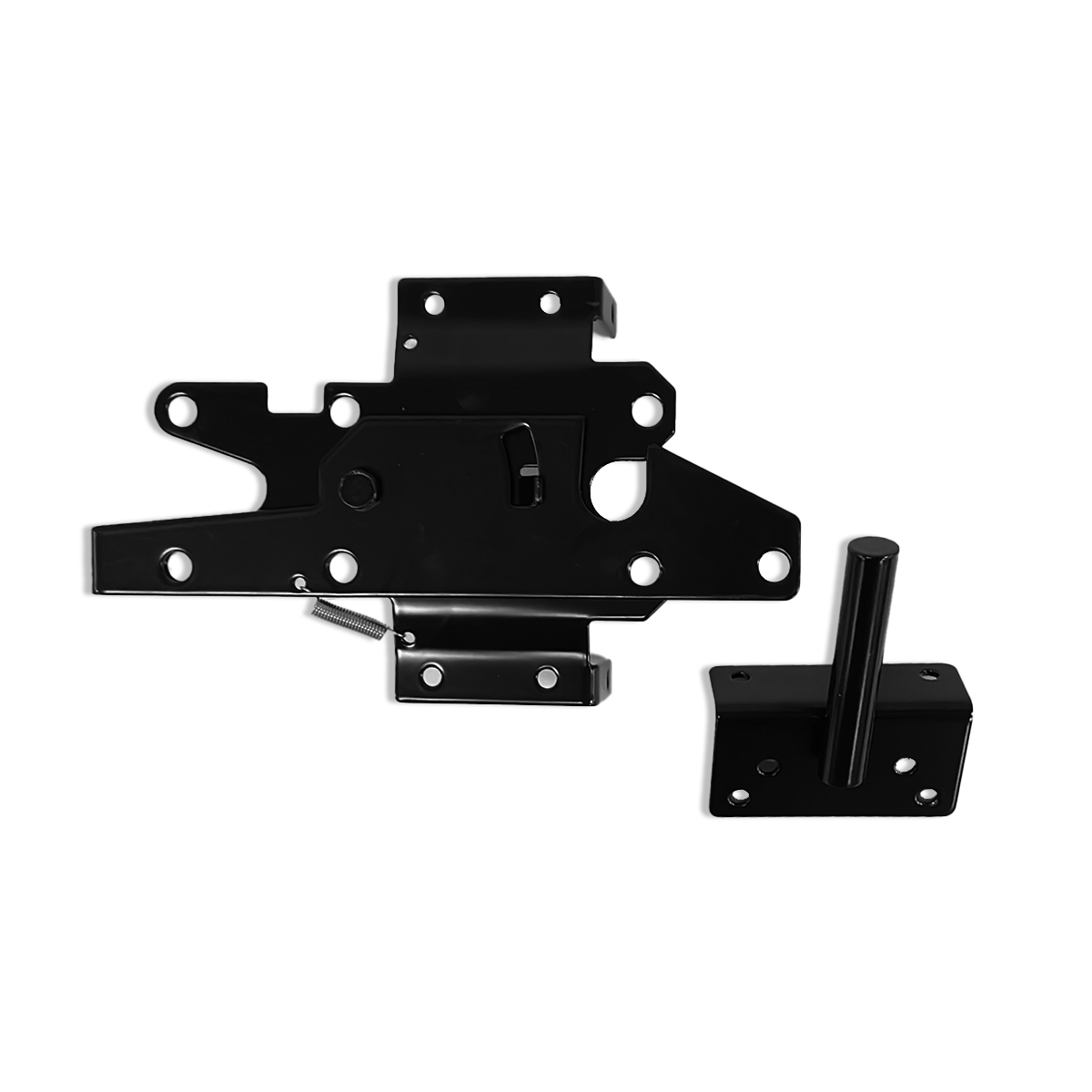 STANDARD PVC GATE LATCH - 2-SIDED LOCKABLE - STAINLESS STEEL - BLACK