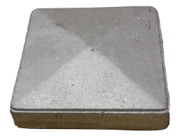 4" PYRAMID POST CAP - SAND CAST - ALUM