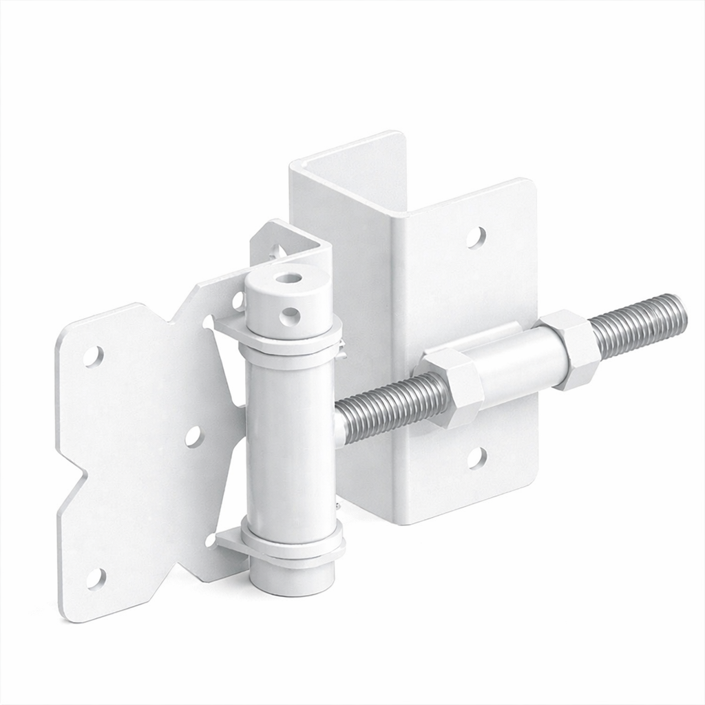 WRAP AROUND SPRING HINGE fits 2" FRAME - SELF-CLOSING - STAINLESS STEEL - WHITE