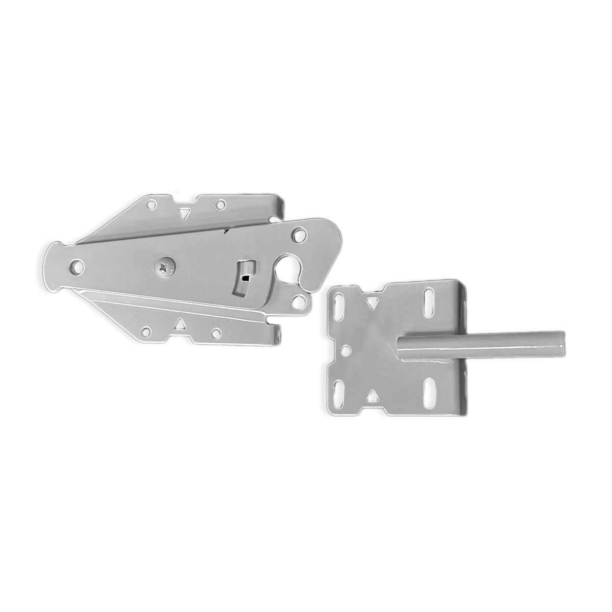 STANDARD PVC GATE LATCH - 2-SIDED LOCKABLE - STAINLESS STEEL - WHITE