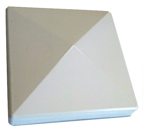 3" PYRAMID POST CAP - PLASTIC - WHITE