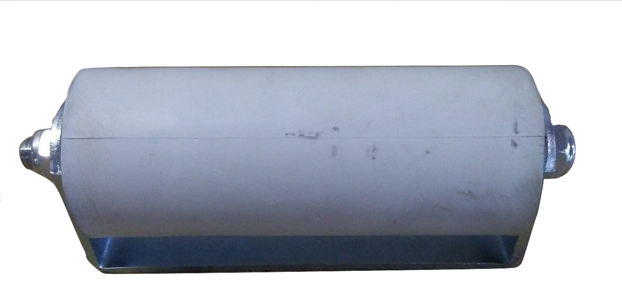 12" GUIDE ROLLER with GALV BRACKET - WHITE