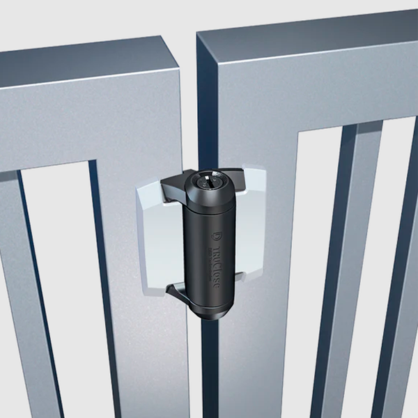 D&D 3-3/4" TRUCLOSE HINGE with LEGS - with BRUSHED METALLIC COVERS - BLACK (PAIR)