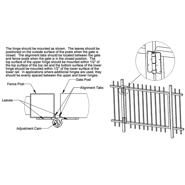 5-3/4" SPRING HINGE - ALUM - BLACK - SINGLE