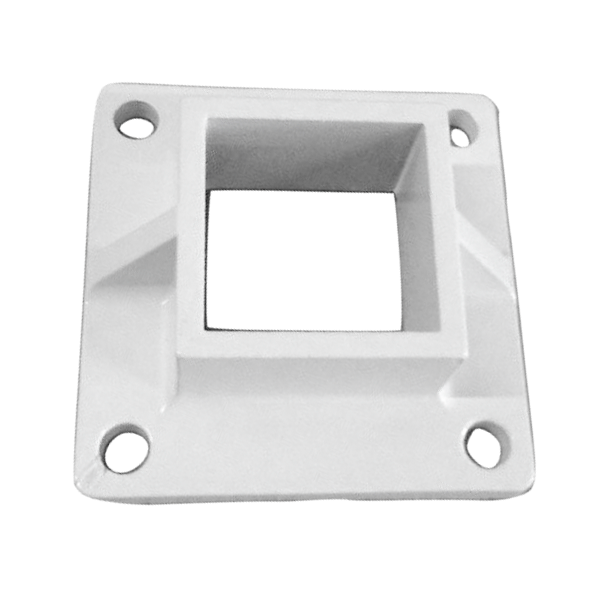 2" SQ SHOE - HEAVY DUTY - FLANGED - DIE CAST - WHITE