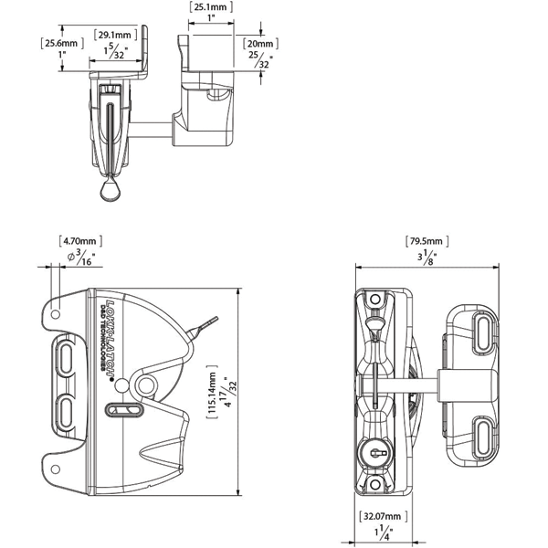 D&D LOKKLATCH - GRAVITY LATCH (LOCKABLE) - BLACK