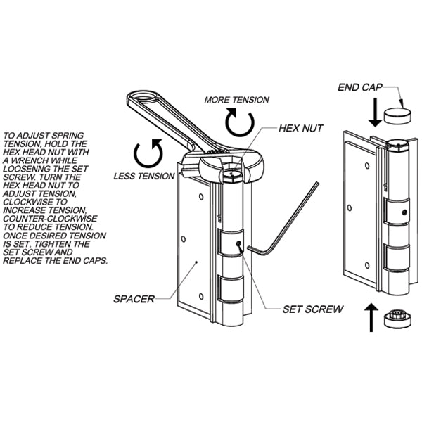 5" SPRING HINGE - ALUM - BLACK