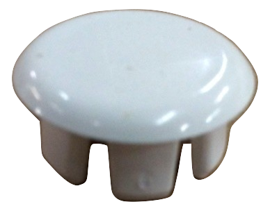 1" BUTTON PLUG - PLASTIC - WHITE