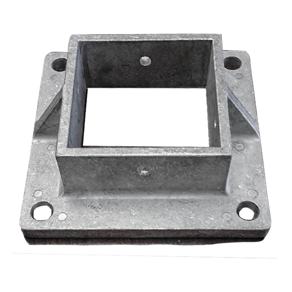 2-1/2" SQ SHOE - HEAVY DUTY - FLANGED w/ SCREW HOLES - DIE CAST - ALUM