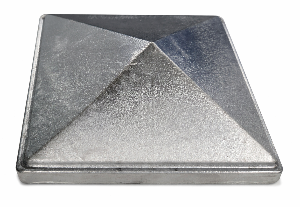 4" PYRAMID POST CAP - SAND CAST - ALUM