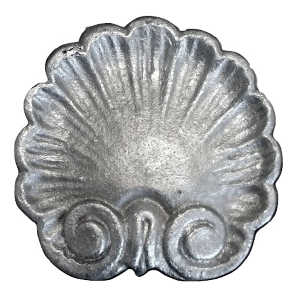3-3/4" OD ROSETTE - SEA SHELL - FLAT BACK - SAND CAST - ALUM
