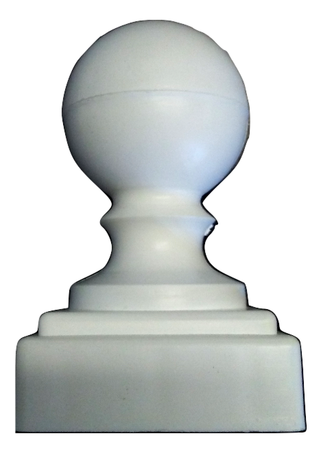2" BALL CAP - PLASTIC - WHITE