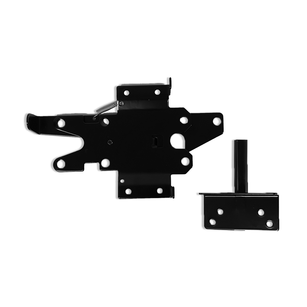 STANDARD PVC GATE LATCH - 2-SIDED LOCKABLE - STAINLESS STEEL - BLACK