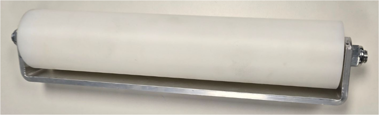 12" NYLON ROLLER with ALUM BRACKET - WHITE