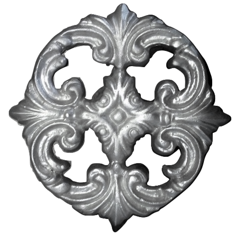 6-1/2" OD ROSETTE - FLORAL - SINGLE FACE